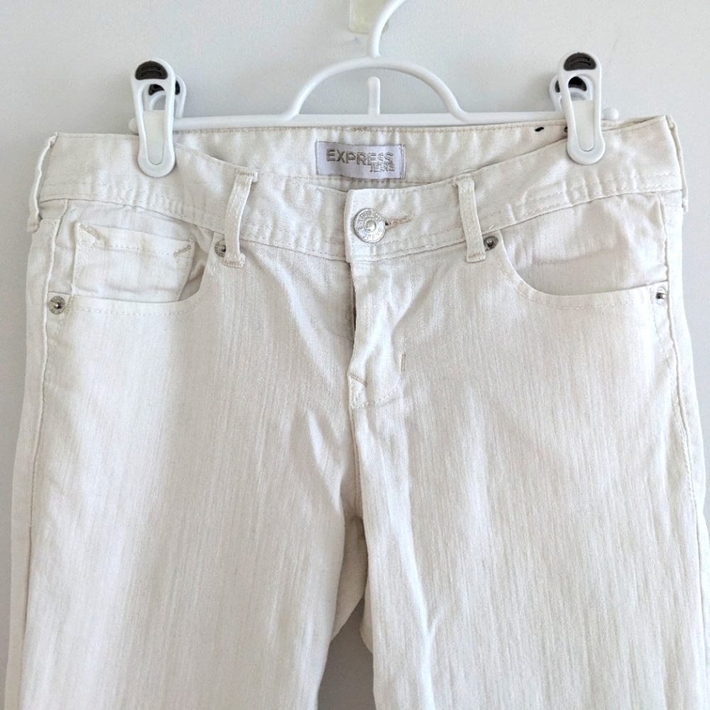 Low rise straight leg crop express jeans